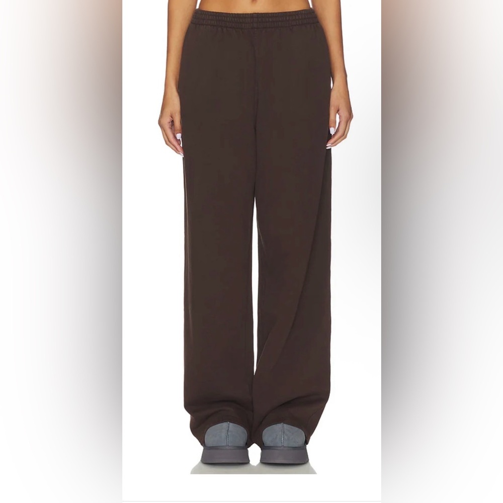 SKIMS Boyfriend Fleece Baggy Sweatpants Espresso XS NWT $98